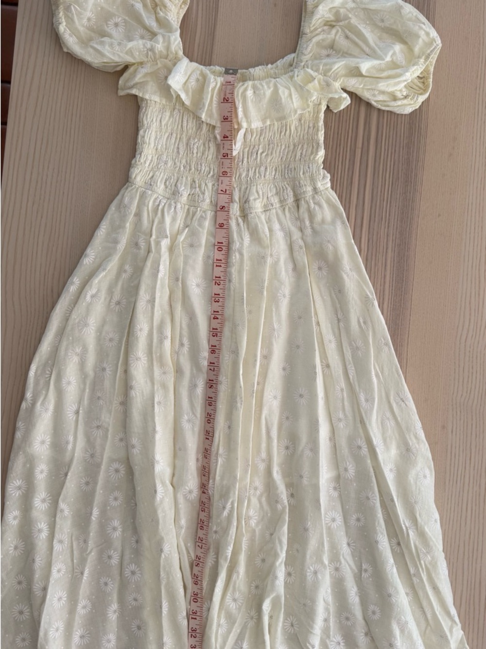 Soft Cream Eyelet Puff-Sleeve Mini Dress